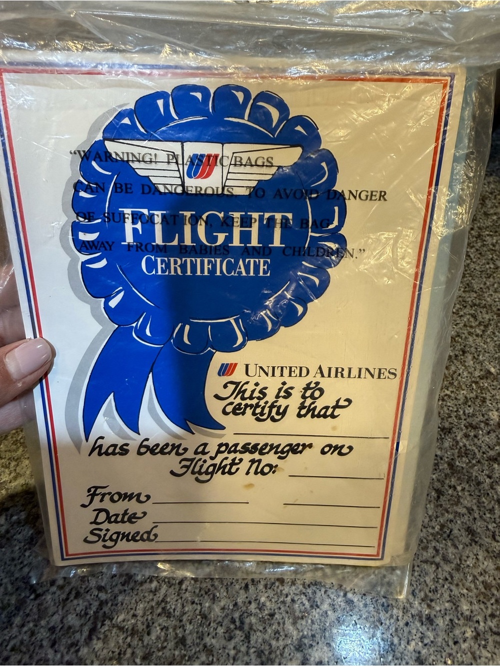 United Airlines kids activity pack vintage 1990s